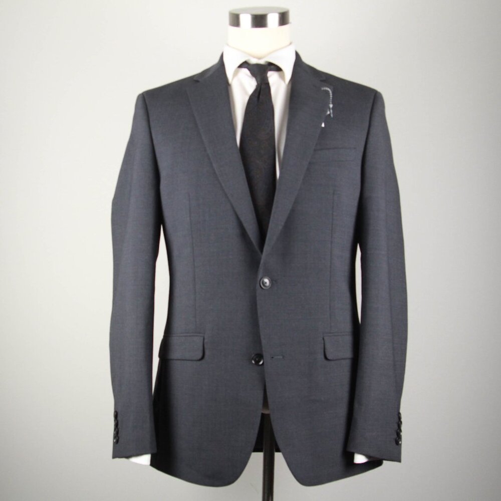 40L Bar III Mens Slim fit Sport Coat Blazer‎ Grey Solid Wool Blend E03278